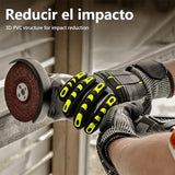 Guantes de trabajo OYEWRK, guantes de seguridad para protección contra cortes e impactos, ligeros y transpirables, de ajuste universal, para obras, mecanizado y más.
