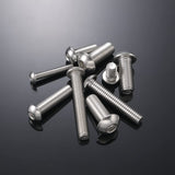 M8-Tornillos de cabeza de botón de 1,25 x 20 mm Tornillos de cabeza hexagonal de acero inoxidable 304 (A2-70) Tornillos de accionamiento Allen totalmente roscados, paquete de 30