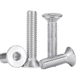 Tornillos de cabeza plana M6 x 30 mm, 30 tornillos de cabeza plana M6-1.0 x 30 mm, tornillo de cabeza plana de acero inoxidable 304, accionamiento de enchufe Allen, rosca completa, acabado brillante, cantidad 30