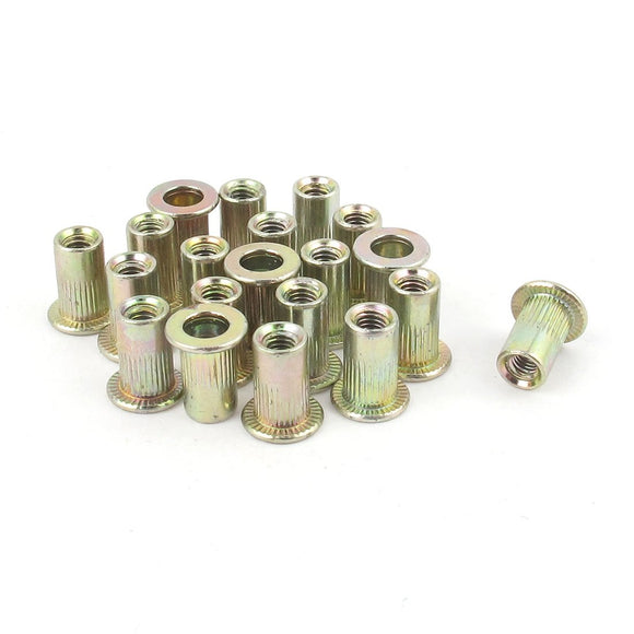 IIVVERR 20pcs Cabeza plana Cabeza métrica de acero M3 Inserto ciego Tuerca de remache Cabeza plana (20pcs Flat Head Metric Steel M3 Blind Insert Rivet Nut Flat Head