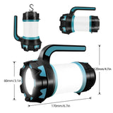 MSRTSR Linterna de Cámping Recargable, 6 Modos de Luces de Trabajo, Farol de Cámping Impermeable, Antorcha Lámpara para Acampada, Senderismo Pesca Cortes de Energía Emergencia y Más (Azul)
