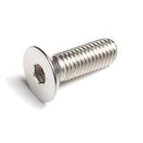 50 tornillos de cabeza plana M4-0,7 x 6 mm, acero inoxidable 18-8 (304), acabado brillante, llave Allen, tornillos de máquina hexagonales interiores