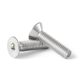M6-Tornillos hexagonales de cabeza plana de 1.0 x 12 mm, tornillos avellanados, acero inoxidable 304, unidad de enchufe hexagonal métrica, totalmente roscada, acabado brillante, 50 unidades