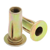 Qjaiune - 25 piezas de tuercas de remache multiagarre preatornilladas, tuercas de remache M8 de alta resistencia, tuercas de remache ranuradas de cabeza plana, tuercas de remache de acero al carbono