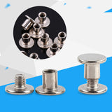200 Unids Remaches De Cuero Tapa Doble Remache Tacos De Metal Tubulares Con 3 Kit De Herramientas De Fijación Para El Arte De Cuero Álbum De Fotos De Reparación Decoración M5x6mm