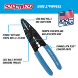 Channellock 908 Pinza Pela Cables con Ponchador Coaxial