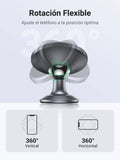 UGREEN Soporte Magnético Celular para Auto, Base Porta de Automóvil con Adhesivo 3M, Rotación de 360° para iPhone16 15 14 13Pro, Galaxy S24 S23 S22, 3.5-7''