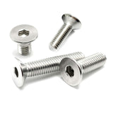 50 tornillos de cabeza plana M4-0,7 x 6 mm, acero inoxidable 18-8 (304), acabado brillante, llave Allen, tornillos de máquina hexagonales interiores