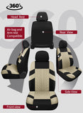 VarCozy Cubiertas de Asiento de automóvil Set Completa, Cubiertas del Asiento Delantero y Cubiertas de Banco traseras divididas para automóvil, Cubiertas de Asiento de Tela Universal para SUV