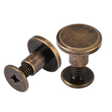 20 juegos de 5 mm 6.5 mm 8 mm Kit surtido de latón Tornillos Postes de metal Botón de remache de clavo para DIY Decoración de cuero Encuadernación Ranurado Tornillo de cabeza plana (6.5 mm)