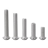 M8-Tornillos de cabeza de botón de 1,25 x 20 mm Tornillos de cabeza hexagonal de acero inoxidable 304 (A2-70) Tornillos de accionamiento Allen totalmente roscados, paquete de 30