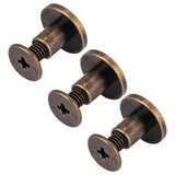 20 juegos de 5 mm 6.5 mm 8 mm Kit surtido de latón Tornillos Postes de metal Botón de remache de clavo para DIY Decoración de cuero Encuadernación Ranurado Tornillo de cabeza plana (6.5 mm)