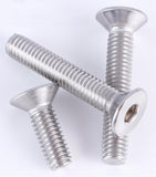 Tornillos de cabeza plana M3 x 25 mm, 50 tornillos de cabeza plana M3-0.5 x 25 mm, tornillo de cabeza plana de acero inoxidable 304, accionamiento de enchufe Allen, rosca completa, acabado brillante, cantidad 50