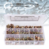 Kit Surtido de Tuercas de Remache de Acero Al Carbono de 300 Uds., Métrico de Superficie Chapado en Zinc de Color, Kit Ensamblado en Pulgadas