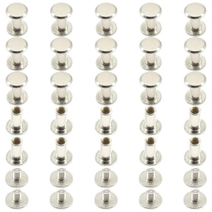 Ruidee - Juego de 100 tornillos Chicago M5 x 12 mm, remaches de encuadernación de libros, postes de tornillo redondos de cabeza plana para álbumes de piel (DZBD/M5 x 12)