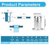 Vmuter - Tuerca de remache de 5/16"-18, 50 piezas de acero inoxidable 304 con cabeza plana