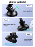 UGREEN Soporte Celular Auto, Base Porta de Automóvil Tablero y Parabrisas, Car Phone Holder Ventosa Carro para iPhone 16 15 14 13 Pro MAX Plus, Galaxy S24 S23 S22 Ultra, Negro