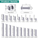 Tornillos de cabeza de botón de 1/4-20 x 3/4 pulgadas, acero inoxidable 304 18-8, accionamiento hexagonal Allen, acabado brillante, rosca completamente a máquina, paquete de 25