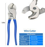 Herramienta de prensado de lengüetas de cable con 170 lengüetas de alambre de cobre, herramienta de prensado de alambre para crimpadora eléctrica AWG 10-1/0, con cortador de cables, 210 tubos