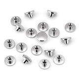 20 unids Latón Roscado Cabeza Plana Tuerca Clavos Remaches Tornillos Craft Correa de Cuero Mango Bolsa Accesorios(5mm)