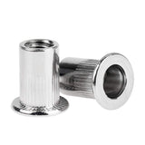 Powlankou 150 Pieces 1/4"-20 Stainless Steel Rivet Nuts Flat Head Threaded Insert Nutsert