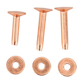 Kit de Rebabas de Remaches de Cobre, 40 Juegos de Remaches de Cobre, Tuercas, Remaches, Espaciadores, Remaches de Cuero, Tachuelas con Perforador, Herramienta Artesanal de Cuero (Estilo C)