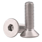 50 tornillos de cabeza plana M4-0,7 x 6 mm, acero inoxidable 18-8 (304), acabado brillante, llave Allen, tornillos de máquina hexagonales interiores