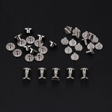 20 unids Latón Roscado Cabeza Plana Tuerca Clavos Remaches Tornillos Craft Correa de Cuero Mango Bolsa Accesorios(5mm)