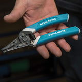 Klein Tools K11095 Klein-Kurve - Pelacables y cortador, para cable trenzado sólido de 8-18 AWG y 10-20 AWG, azul/blanco
