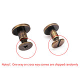 20 juegos de 5 mm 6.5 mm 8 mm Kit surtido de latón Tornillos Postes de metal Botón de remache de clavo para DIY Decoración de cuero Encuadernación Ranurado Tornillo de cabeza plana (6.5 mm)