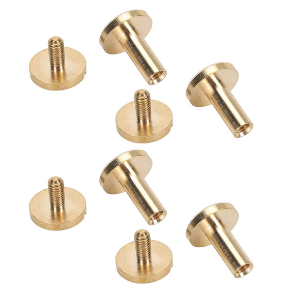 Remache de Tornillo de 10 Mm, Cabeza Plana Redonda Resistente, Juego de 50 Remaches de Encuadernación Multiusos para Manualidades (10x10mm)