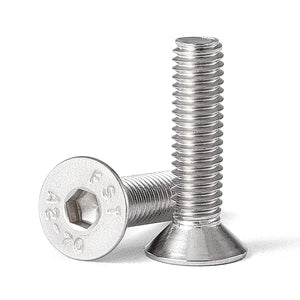 M6-Tornillos hexagonales de cabeza plana de 1.0 x 12 mm, tornillos avellanados, acero inoxidable 304, unidad de enchufe hexagonal métrica, totalmente roscada, acabado brillante, 50 unidades