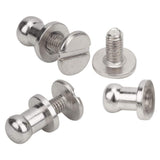 Garosa 20 Juegos de Tornillos de Remache de 7x5mm, Remache de Clavo de Tornillo de Cobre, Cabeza Redonda, Punto, Tornillo para cinturón de Cuero(Plata)