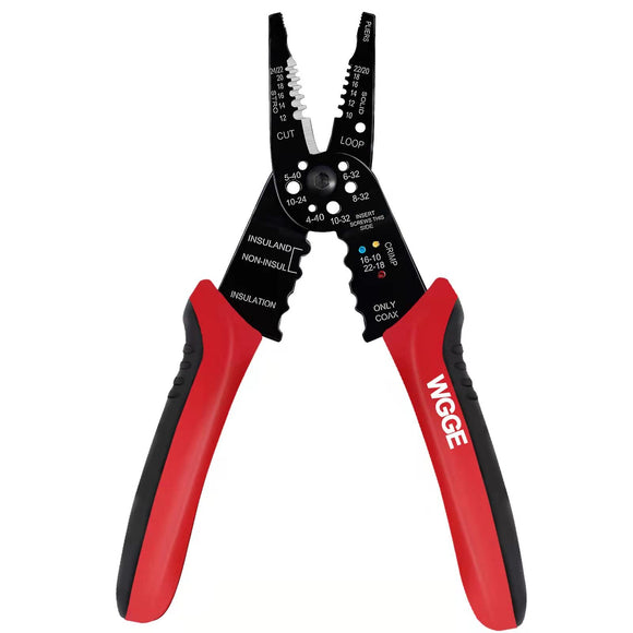 WGGE WG-015 - Pelacables profesional de 8 pulgadas, cortador de alambre, crimpadora de alambre, pelacables, herramientas de cableado y herramienta de mano multifunción.