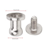 Garosa 20 Juegos de Tornillos de Remache de 7x5mm, Remache de Clavo de Tornillo de Cobre, Cabeza Redonda, Punto, Tornillo para cinturón de Cuero(Plata)