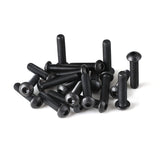 NIULUNBAO Tornillos de cabeza de botón M5-0.8 x 45 mm, tornillos de cabeza de botón, acero de aleación de grado 10.9, métrico, acabado de óxido negro, totalmente roscado, llave hexagonal Allen, 25 unidades