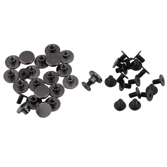 20 piezas Latón Cabeza plana Correa Correa Remaches Tornillo para zapatos Bolso Artesanía en cuero 5 mm 8 mm, Latón durable Rosca Tuerca plana Clavos Remaches Tornillos Herramientas (5 mm)