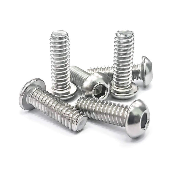Tornillos de cabeza de botón de 1/4-20 x 3/4 pulgadas, acero inoxidable 304 18-8, accionamiento hexagonal Allen, acabado brillante, rosca completamente a máquina, paquete de 25