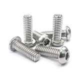 Tornillos de cabeza de botón de 1/4-20 x 3/4 pulgadas, acero inoxidable 304 18-8, accionamiento hexagonal Allen, acabado brillante, rosca completamente a máquina, paquete de 25