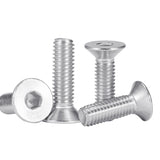 Tornillos de cabeza plana M6 x 16 mm, 50 tornillos de cabeza plana M6-1.0 x 16 mm, tornillo de cabeza plana de acero inoxidable 304, accionamiento de enchufe Allen, rosca completa, acabado brillante, cantidad 50