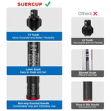 SUERCUP Llave Dinamométrica De 1/2 Pulgada - 10-170 Ft.Lb/13,6-230,5 Nm, Llave Dinamométrica De 72 Dientes Ajustable De Doble Dirección Con Hebilla Para Mantenimiento De Bicicletas, Motocicletas Y Aut