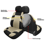 VarCozy Cubiertas de Asiento de automóvil Set Completa, Cubiertas del Asiento Delantero y Cubiertas de Banco traseras divididas para automóvil, Cubiertas de Asiento de Tela Universal para SUV