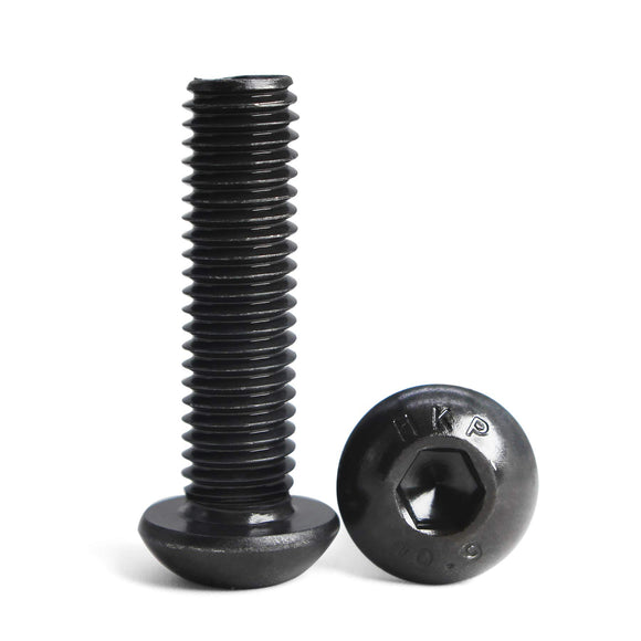 SUNXULIMI - Tornillos de cabeza de botón M3 x 20 mm, acero de aleación de grado 10.9, acabado de óxido negro, unidad hexagonal métrica Allen totalmente roscada, 50 unidades