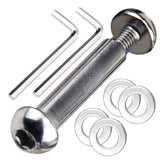 OTFAITP Juego de tornillos Allen de eje de acero al carbono M8 de 8 mm x 28 mm - 86 mm de grado 8.8 para la parte delantera trasera de 2, 3, 4 ruedas, acrobacias, scooter, para adolescentes y adultos, capacidad de 800 + libras (35 mm)