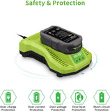 2 paquetes 7.0Ah de P108 batería de repuesto+ P118 P117 Cargador compatible con batería de iones de litio Ryobi de 18 V P102 P103 P104 P105 P107 P108 P109 P190 para herramienta eléctrica de 18 voltios
