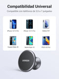 UGREEN Soporte Magnético Celular para Auto, Base Porta de Automóvil con Adhesivo 3M, Rotación de 360° para iPhone16 15 14 13Pro, Galaxy S24 S23 S22, 3.5-7''