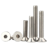 Tornillos de cabeza plana M5-0,8 x 14 mm, acero inoxidable 18-8 (304), acabado brillante, accionamiento de enchufe Allen, tornillos de máquina de tornillos hexagonales interiores, 50 unidades