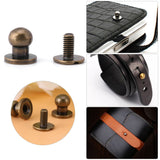 20 Unids Clavo Remache, Bronce Botón de Cabeza Redonda Tornillos de Botón DIY Accesorios de Artesanía de Cuero para el Cinturón Bolso Monedero, 8x6mm