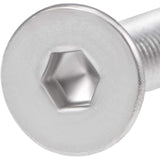 50 tornillos de cabeza plana M4-0,7 x 6 mm, acero inoxidable 18-8 (304), acabado brillante, llave Allen, tornillos de máquina hexagonales interiores