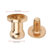 Garosa Juego de 20 Juegos de Tornillos de Remache de 7x5mm, Remache de Clavo de Tornillo de Cobre, Cabeza Redonda, Punto, Tornillo para cinturón de Cuero, Libro de Cuentas, álbum de Fotos(Oro)